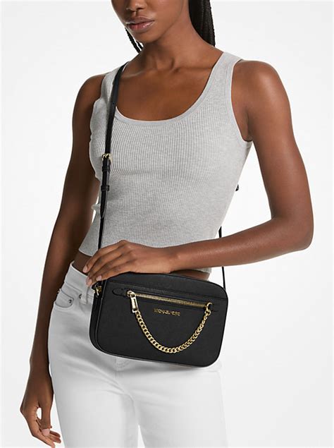 michael kors large jet set east west saffiano crossbody|Michael Kors saffiano leather crossbody.